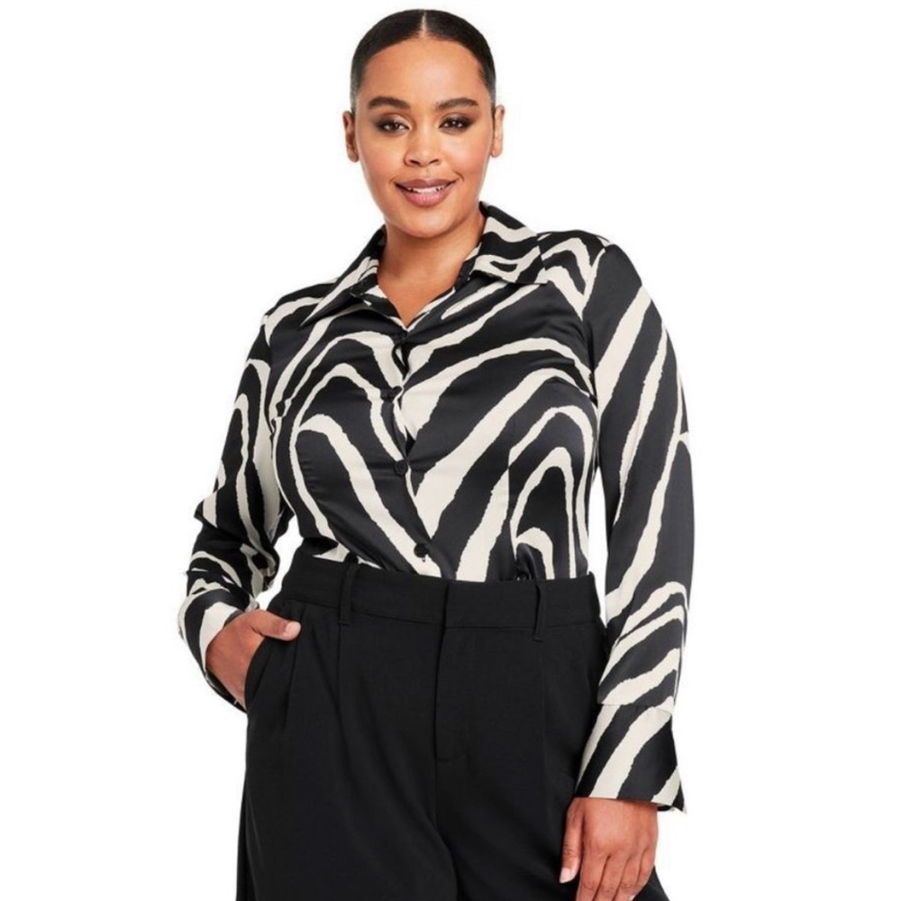 NWT Target Sergio Hudson Zebra Print Blouse